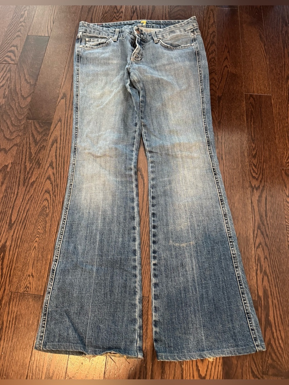 7 For All Mankind Dojo Bootcut Jeans Women’s Size 30 Studded Pocket Y2K Denim